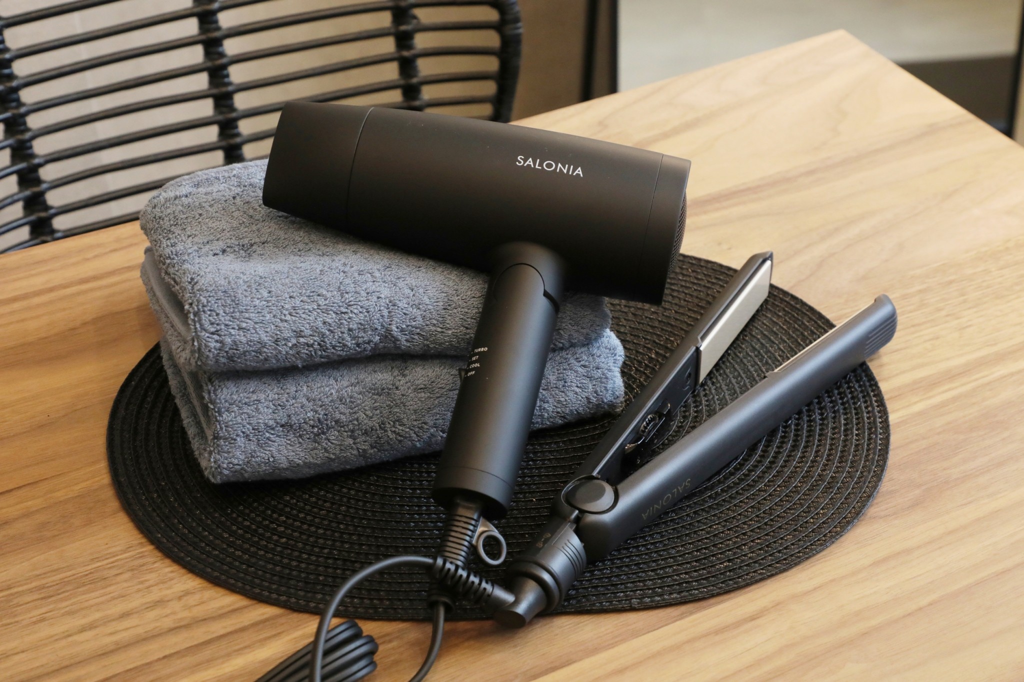 Room 101 Salonia hairdryer, straightener and towels
